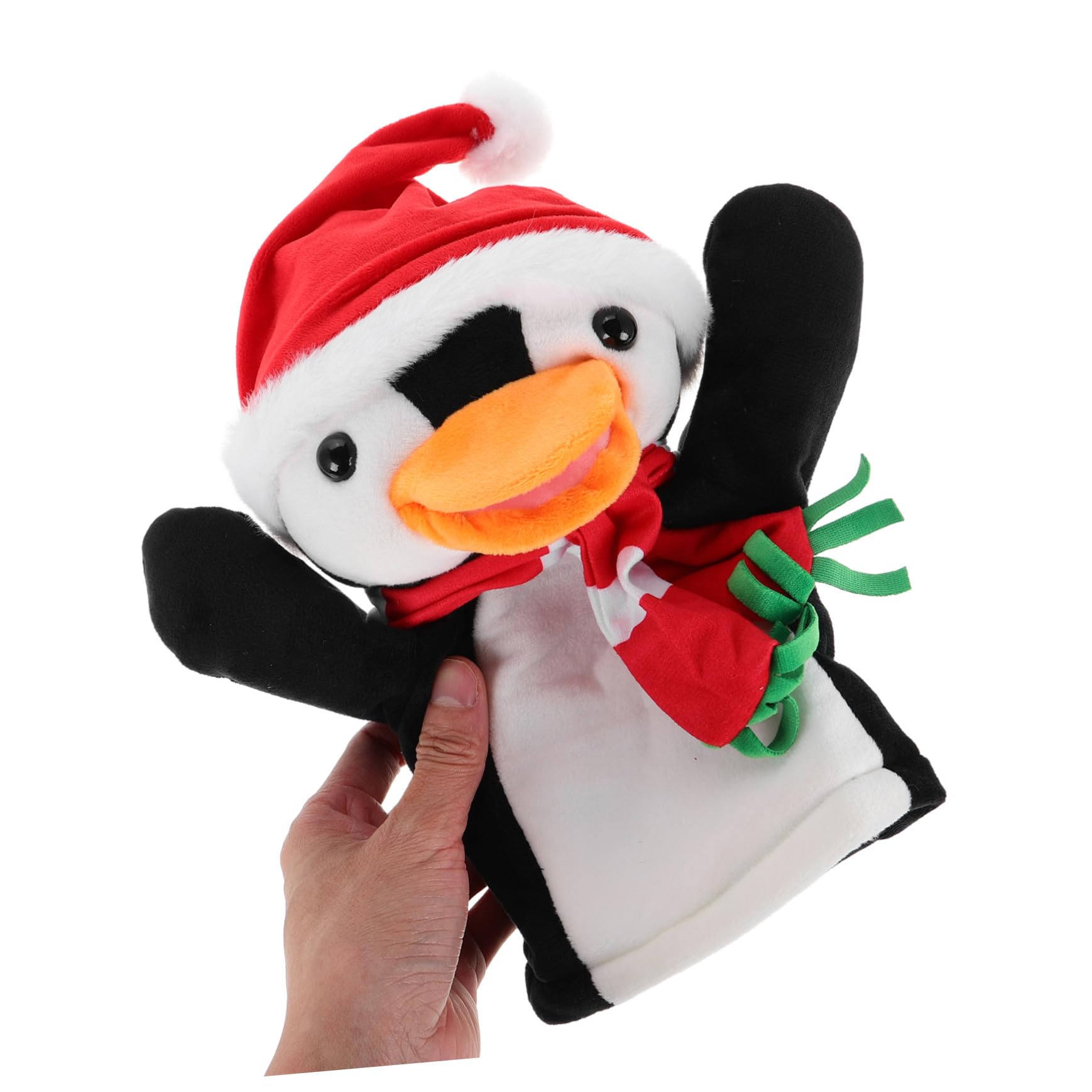 FRCOLOR 3 Piezas Marioneta de Mano Pingüino Navideño de Peluche para Interactivos Infantiles y Adultos Muñeco Animal Festivo para Historias y Actividades Familiares
