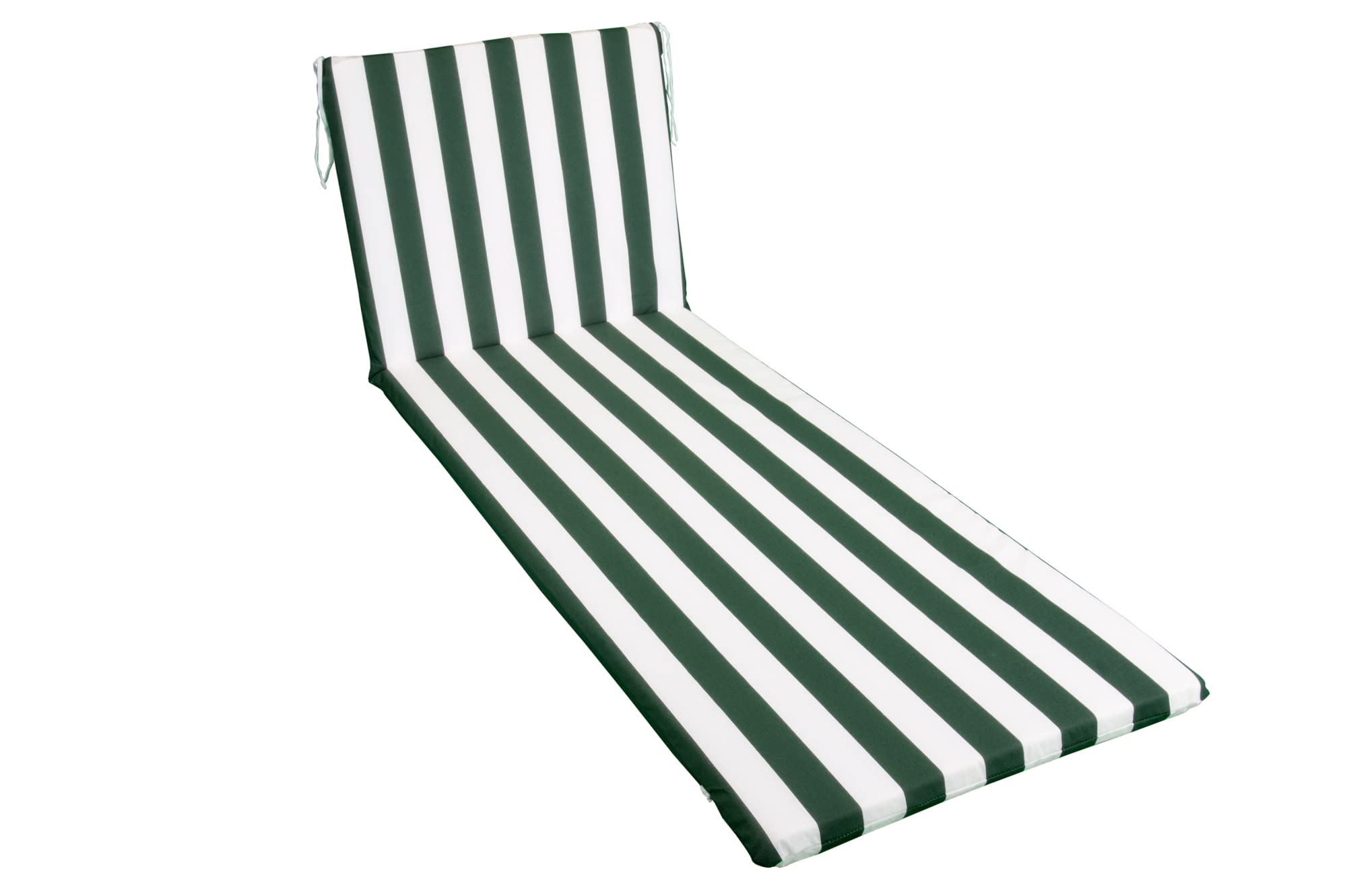 GHIOCUSCINI | Cuscino per Lettino Mare, RIGATO VERDE in Tessuto Cotone 100%, Sfoderabile, 52 + 130 x 57 cm, Alto 4 cm, Made in Italy