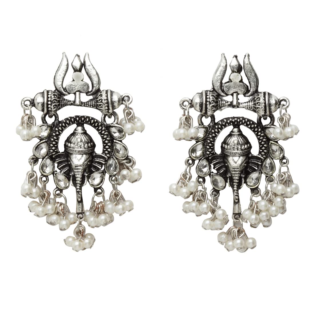Shining Diva Fashion Latest Stylish Oxidised Ganesh Earrings for Women and Girls (12171er) (B0B9L4BQ1H) Amazon Price History, Amazon Price Tracker