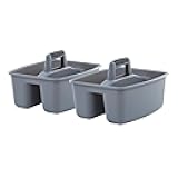Mighty Tuff Rough and Rugged All-Purpose Cleaning Caddy, Grey/Black 2 Count (CD0170)