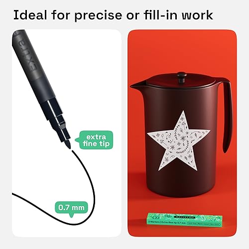 Miniatura 136 de ARTISTRO - 2 plumones de pintura acrílica blanca, punta media de 3 mm, perfectos para manualidades, proyectos de arte y más Blanco