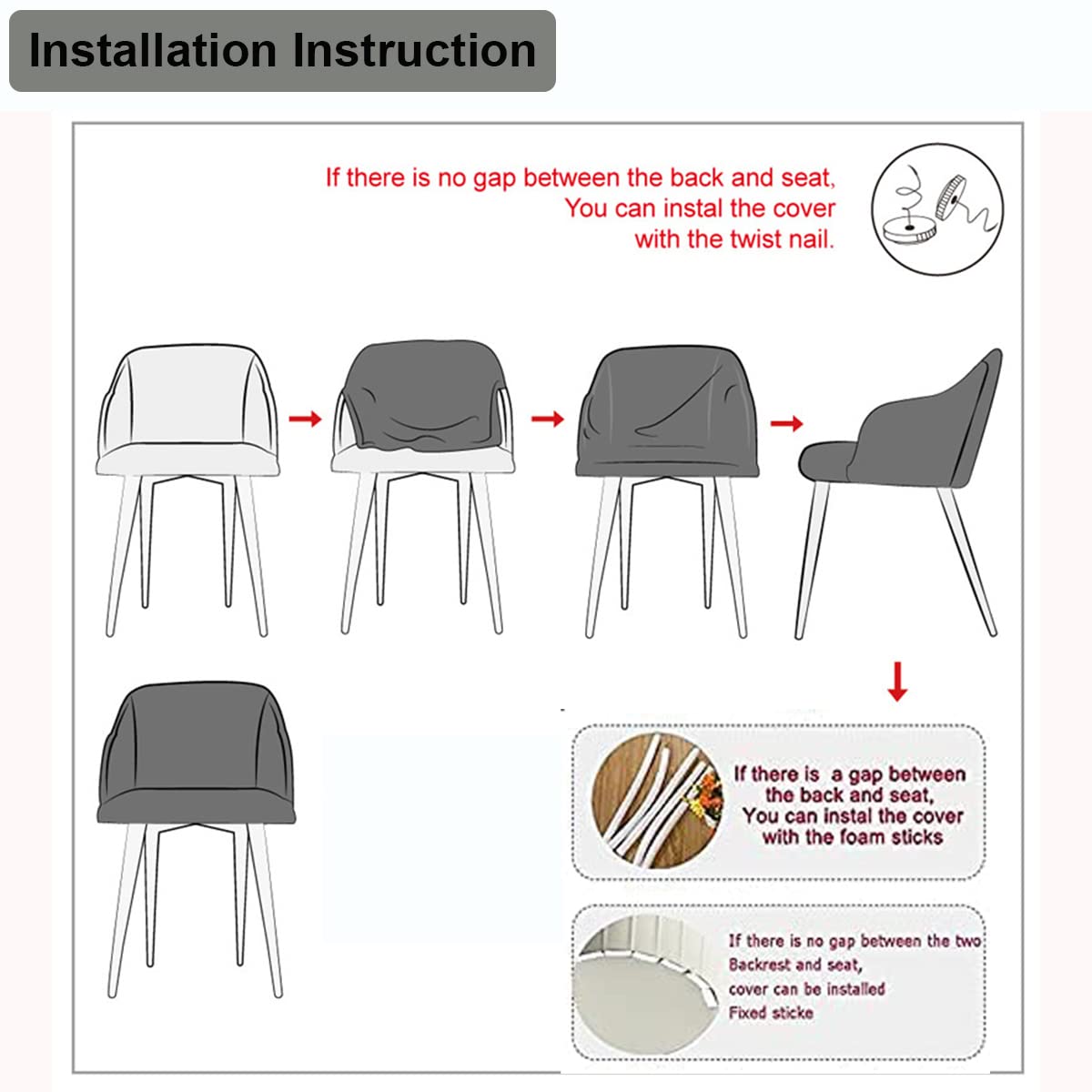 Juego de 4 fundas protectoras modernas para taburetes de bar giratorios, con respaldo y brazos, diseño curvo, para cocina y comedor