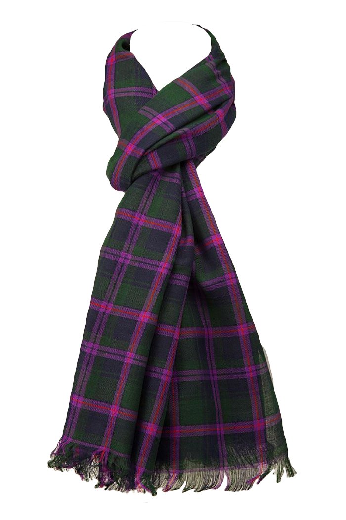The Olive House Men's Black The Olive House® Cooper Modern Tartan Fair Trade Scarf
