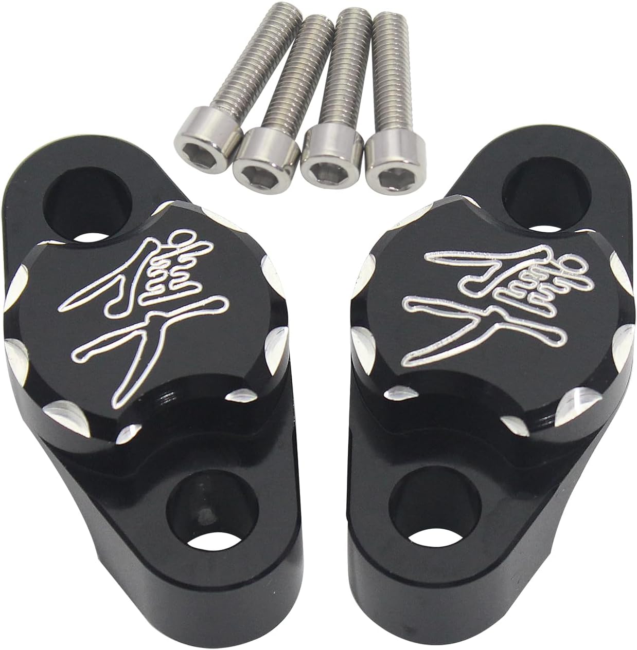 Motorcycle Cylinder Clamp Compatible with Suzuki Hayabusa GSX1300R 1999-2020 (2 pcs Black)