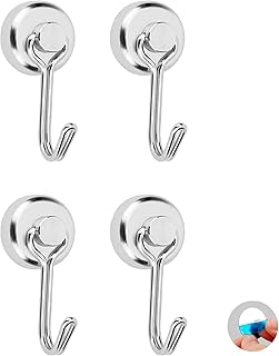 マグネットフック 超強力 180°回転 2タイプ 強力マグネット マグネット 磁石 ステンレス シンプル 錆びにくい 防錆 防水 壁面フック キッチン 台所 オフィス お風呂 玄関 壁掛け用 玄関 冷蔵庫 収納 (180°回転型_シルバー4個_金属プレート付き)