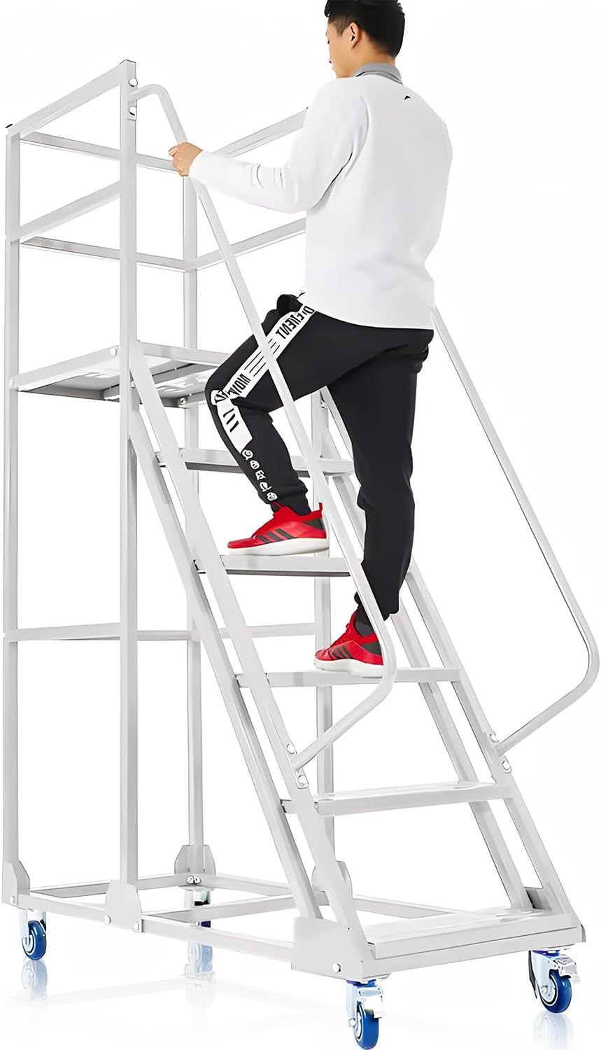 ProVault 6X Library Step Ladder with Wide Platform and Handrails
