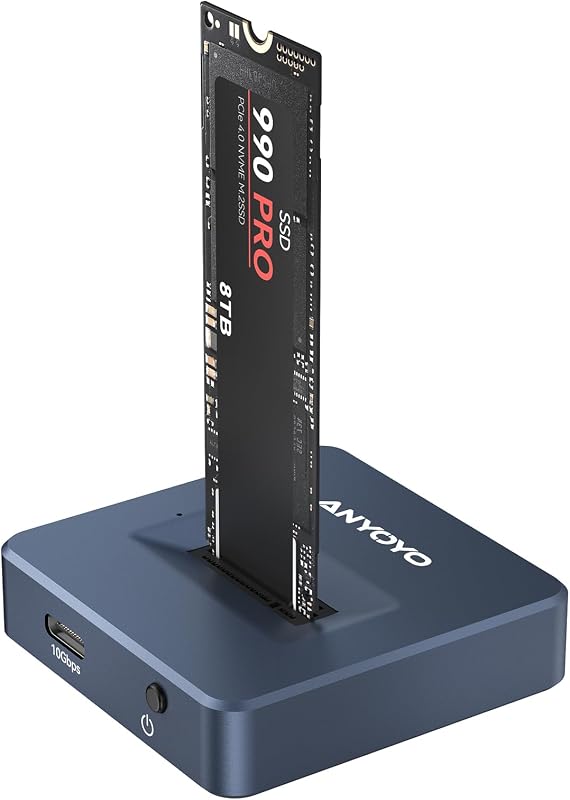 M.2 NVMe SSD Reader Adapter, ANYOYO 10Gbps nvme to USB Adapter for M/B&M Key SSD, Tool-Less M.2 to USB Adapter Support M.2 NVMe SSD and (B+M Key) for 2230 2242 2260 2280