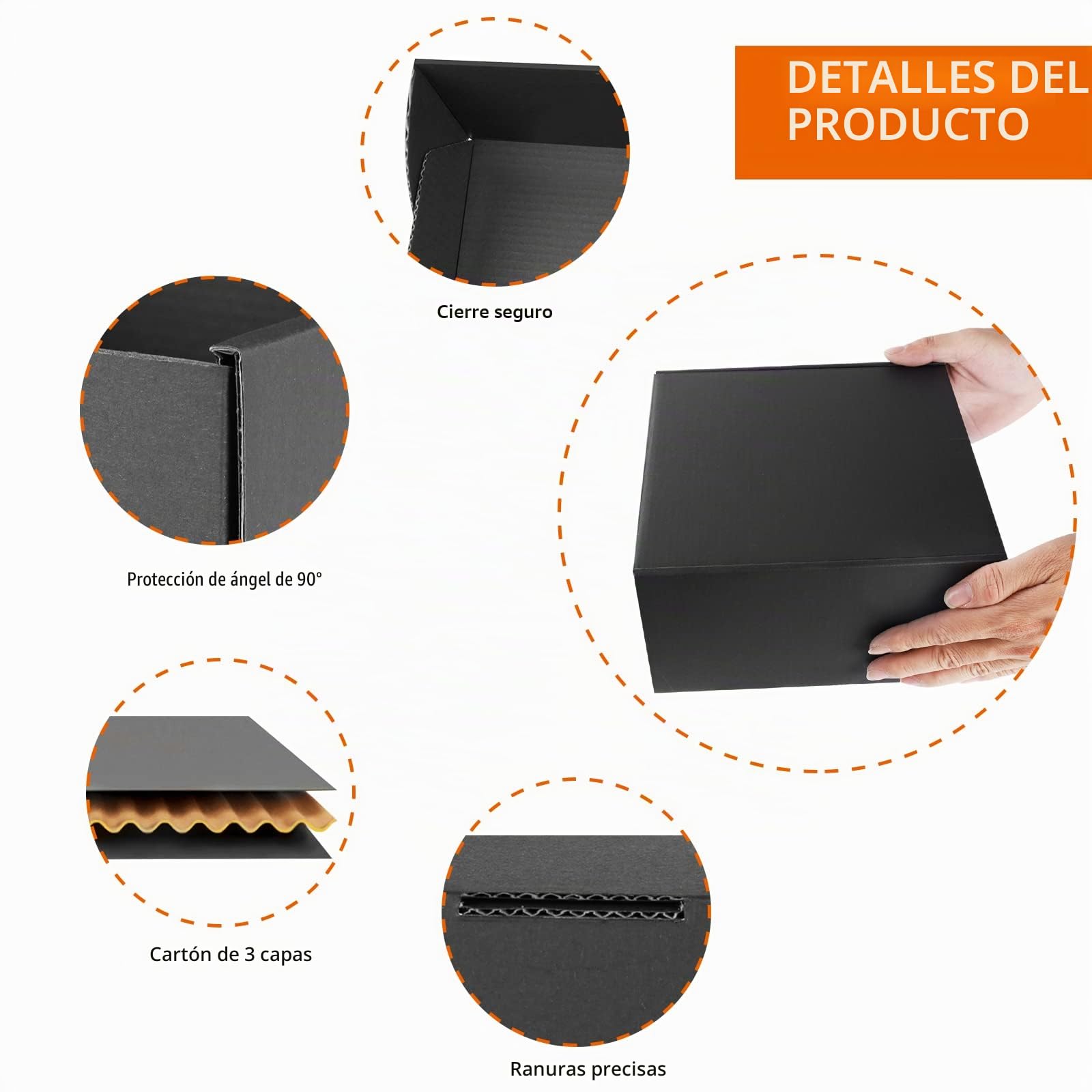 Hotyin 10 Pack Cajas para Regalo, Cajas de Carton 15 x 15 x 8cm, Cajas de Carton con Tapa (Negro Mate)