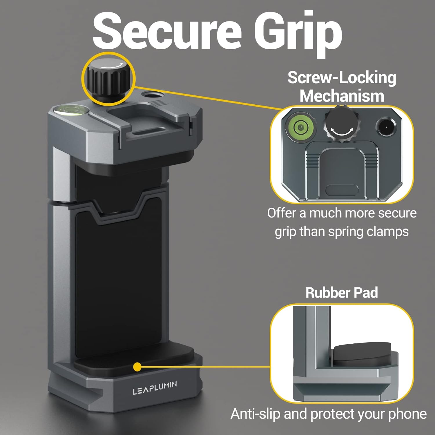 Phone Mount for Tripod, Adjustable Phone Tripod Mount with Cold Shoe & Arca Swiss Quick Release Plate,Universal Adjustable Clamp Suitable for iPhone 14 pro/13 Pro/12/11/Samsung - Image 3