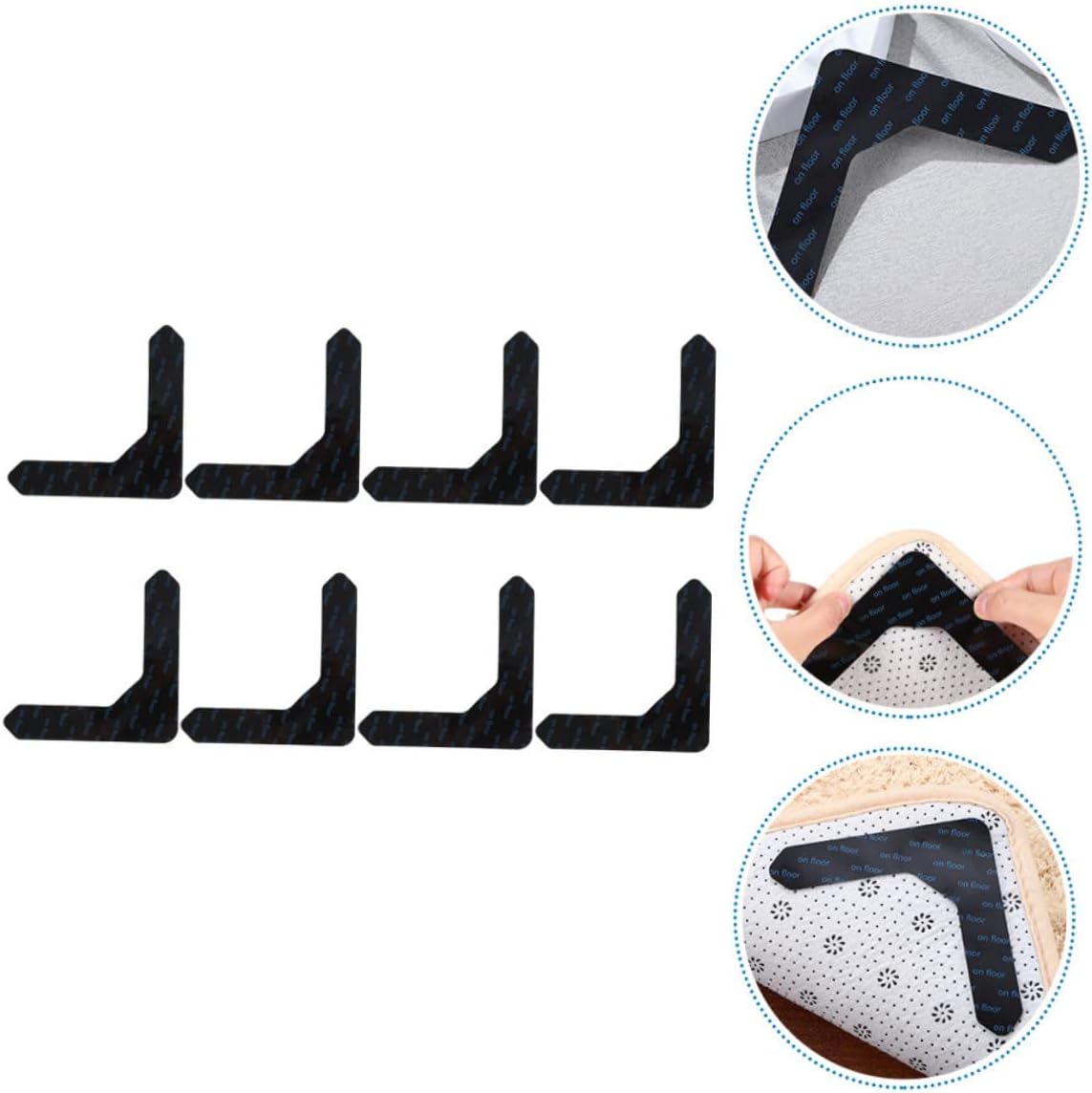Ciieeo 3sets Non-Slip Rug Pads Carpet Protector Grippers for Hardwood Floors 8pcs*3