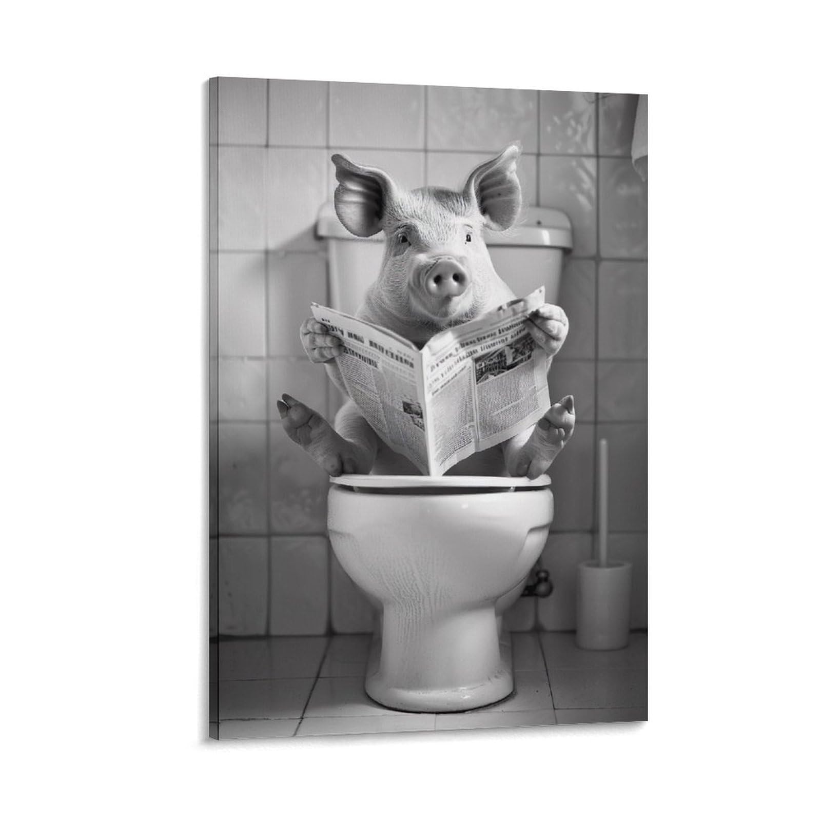 Poster Humoristique Mona Lisa Avec Papier Toilette - A4, 300g/m², Décoration Toilettes Ou Bureau