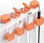 8Pack Cable Organizers, Magnetic Cable Clips, Magnetic Cable Tidy, Cable Fastener Clips, Desktop Cable Organizers, Magnetic Cable Holders - Ideal for Home, Office, Car and Other Scenarios,White