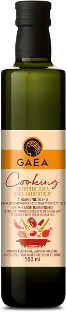 GAEA Cooking Blend Oil, Virgin Olive Oil & High-Oleic Sunflower Oil Blend (10%/90%), High Smoke Point, Light Taste, Ideal for Frying, Baking & Roasting, 500mL, Made in Greece
