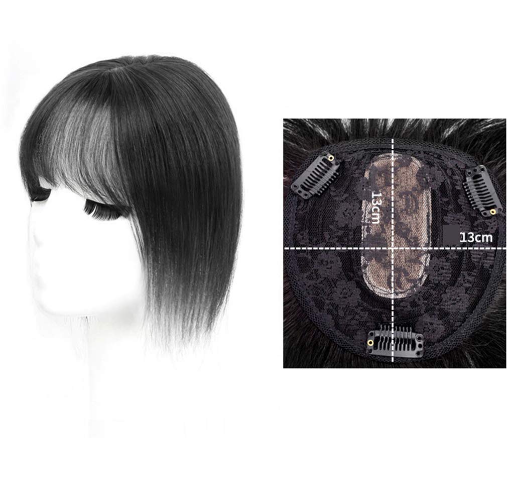 Crown Bang Hair Topper Clip on Real Human Hair Topper Toupee for Women, 12" Chestnut Brown