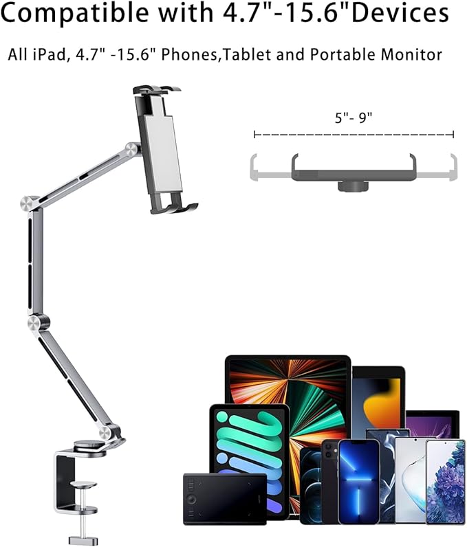 Soporte de iPad para Escritorio de Aluminio Brazo Plegable miniatura 4