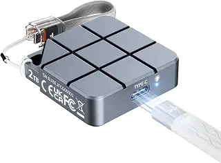 MAIWO ポータブル SSD 2TB 外付けソリッドステートドライブ USB 3.2 GEN 2 Type-C 最大1050MB/秒 Mini NVMe SSD iPhone iPad Android MacBook macMini用 アルミニウム(グレー)