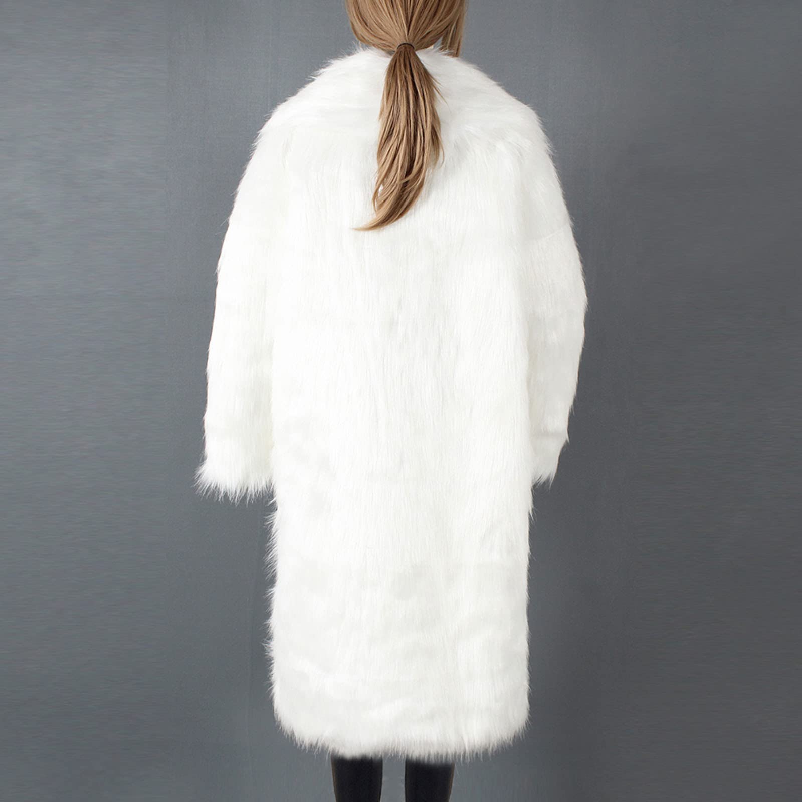 Manteau pour femme, manteau long en fourrure synthétique imitation fourrure manteau élégant chaud en peluche hiver veste en fourrure épaisse