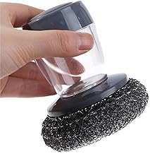 Tar Brush Dish Cleaning Brush with Built-in Liquid Dispenser Dish Wash Palm Scrubber with Soap Pump & Sponge Holder Compact Kitchen Sink Organizer for Easy Dishwashing Kitchen Cleaning Tool