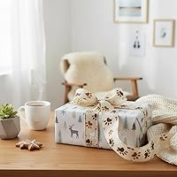 Vista 2 de CT CRAFT LLC Cinta de lona marfil con alambre de pata de perro de 1.5 pulgadas x 10 yardas para decoración del hogar de Navidad, decoración