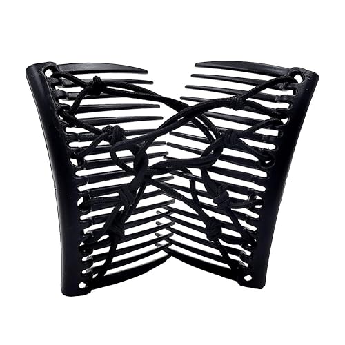 Miniatura 6 de LOVEF 6 peines mágicos dobles para el cabello, peine lateral elástico para mujeres y niñas, pinzas elásticas para el cabello, accesorios para el