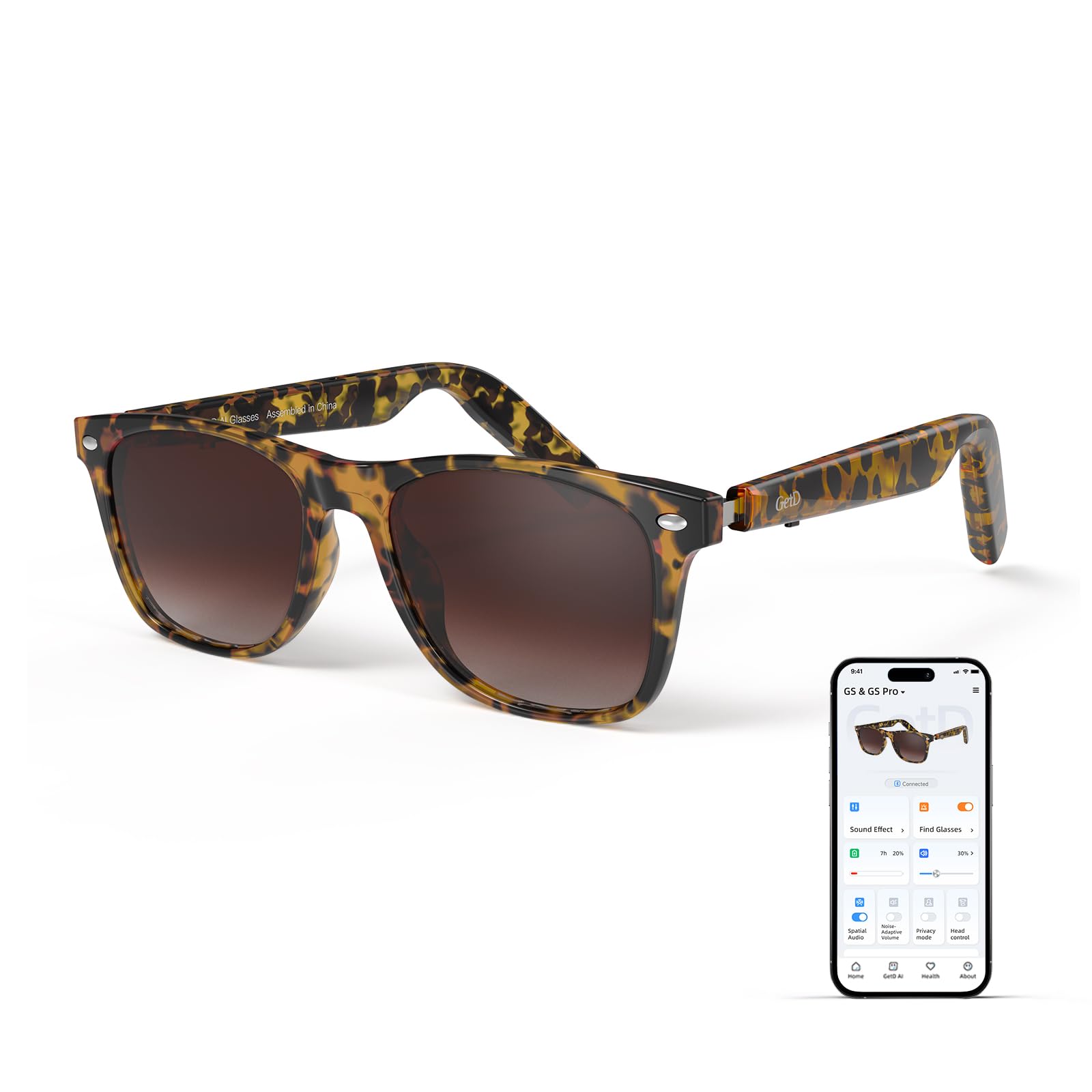 AI Glasses for Men & Women, Smart Glasses Powered by ChatGPT, AI Real-time Translation with 147 languages, 11H Music Play, Bluetooth Sunglasses with Polarized Lens, UV Protection for Daily Use, Travel