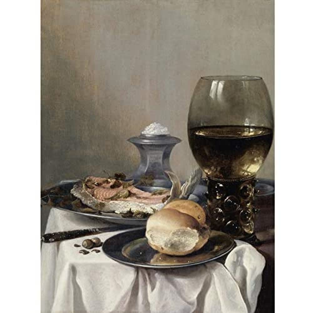 Artery8 Unframed Paper 12X16 Pieter Claesz Still Life With A Salt Realism Unframed Wall Art Print Poster Home Decor Premium