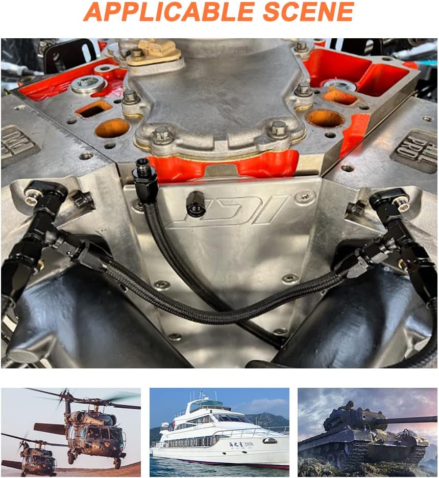 AN4 Steam Vent Hose Kit Is for LS LSX LS1 LS2 LS6 LM7 Fuel Brake Pipe CPE/NBR Nylon And Stainless Steel Braided Kit For Front And Rear Ventilation Complete Coolant Intersection