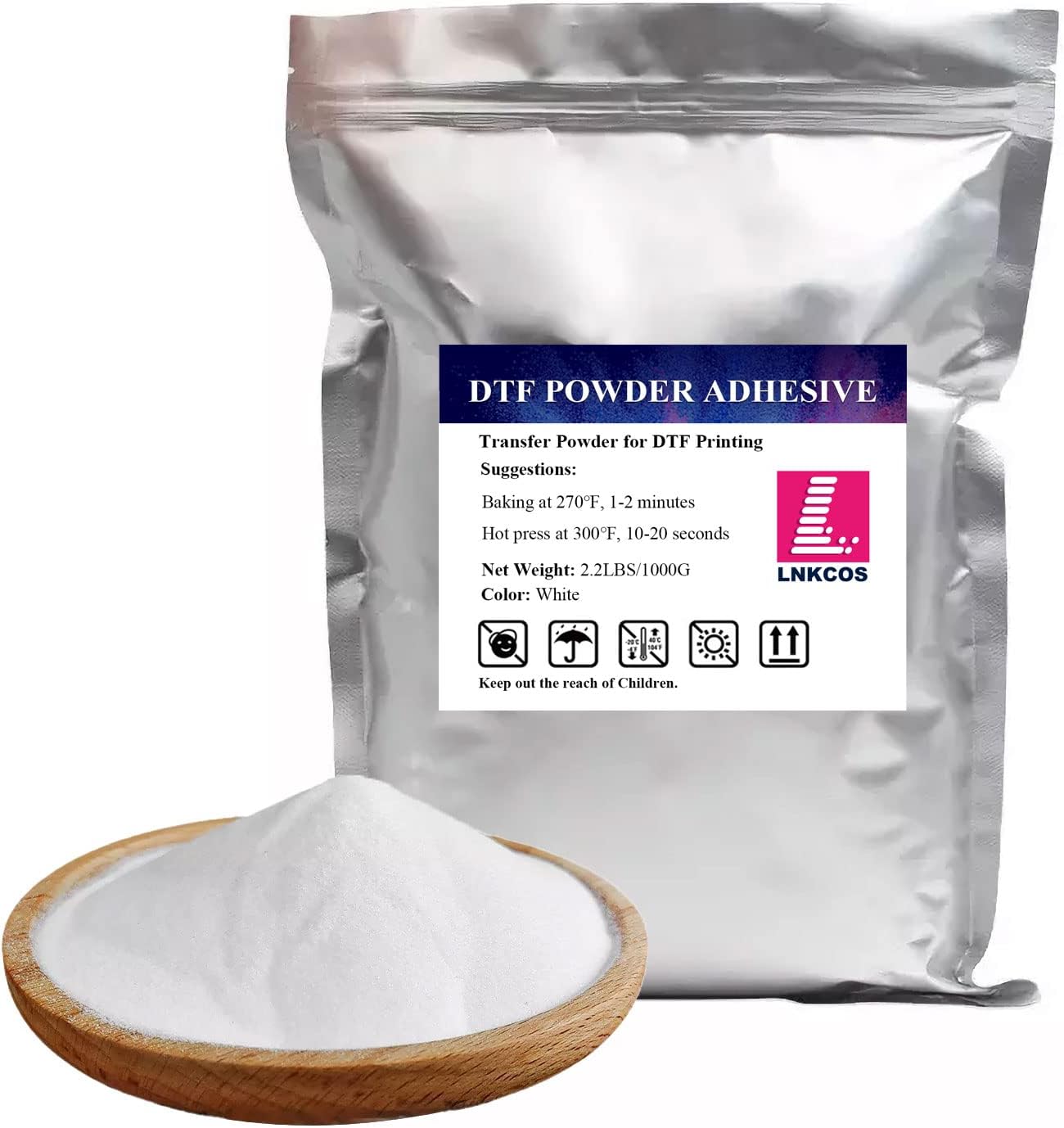 DTF Powder 1000G/35.3 oz White Digital Transfer Hot Melt Adhesive, Pretreat Powder for L1800 Printer DTF DTG Printer Direct Print on All Fabric Include Polyester Cotton T-Shirt Textile