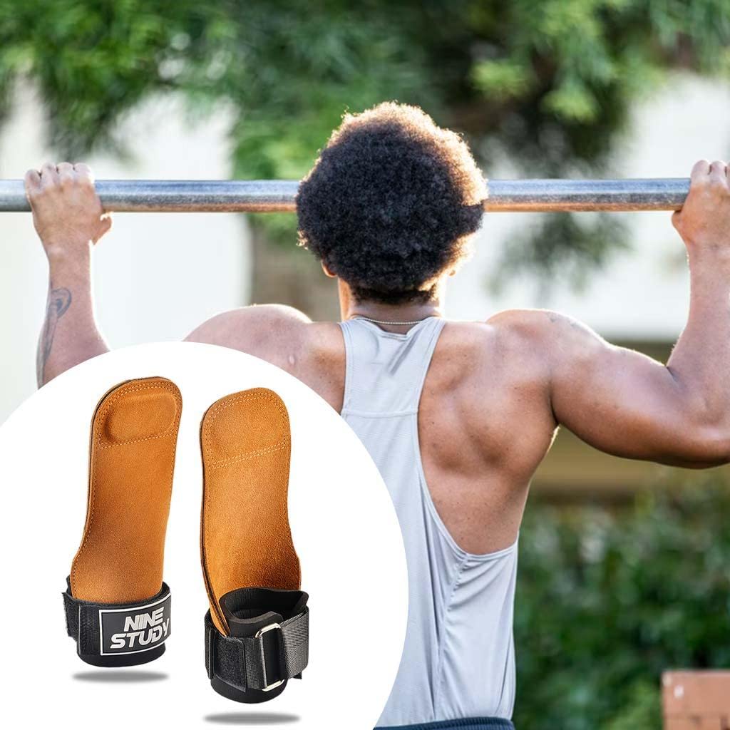 Cinghie da polso per sollevamento pesi, per sollevamento pesi, fitness, power training, spessore 3 mm, marrone
