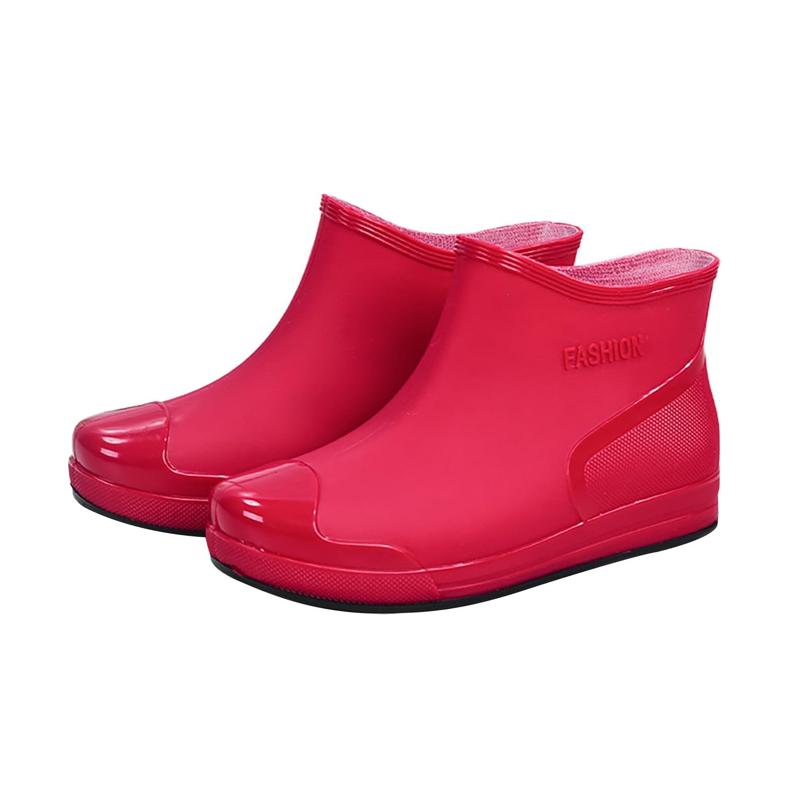 Short Rain Boots For Women Waterproof Anti-Slip Rubber Rainboots With Comfort Insole Fashion Outdoor Work Yard Shoes