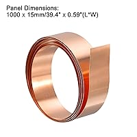 Vista 18 de uxcell Copper Sheet Roll, Metal Foil Plate 1000mm x 20mm x 0.8mm