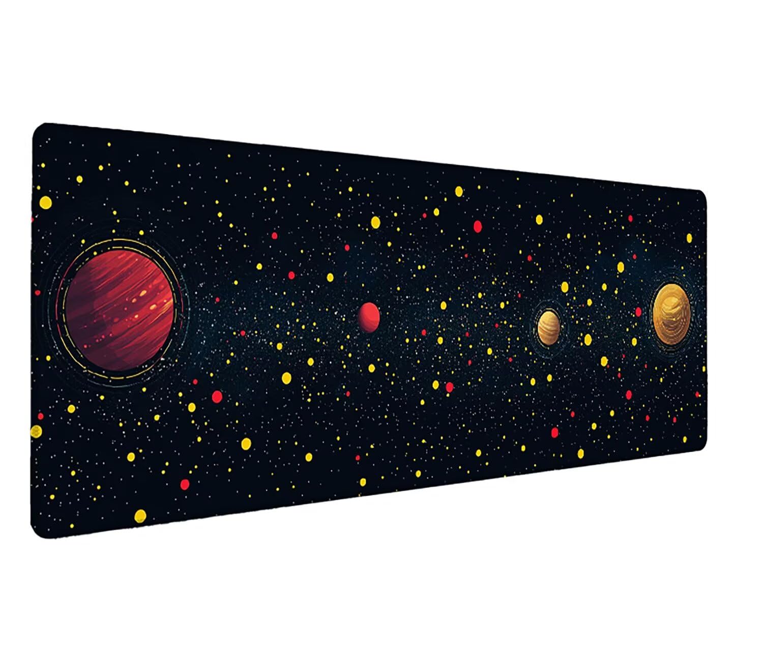 Podkładka pod mysz do gier XXL czarna gwiaździste niebo, podkładka pod mysz XXL - 1400 x 600 x 3 mm - podkładka pod mysz matowa, bardzo duża tkanina na biurko dla graczy, antypoślizgowa podstawa, dla