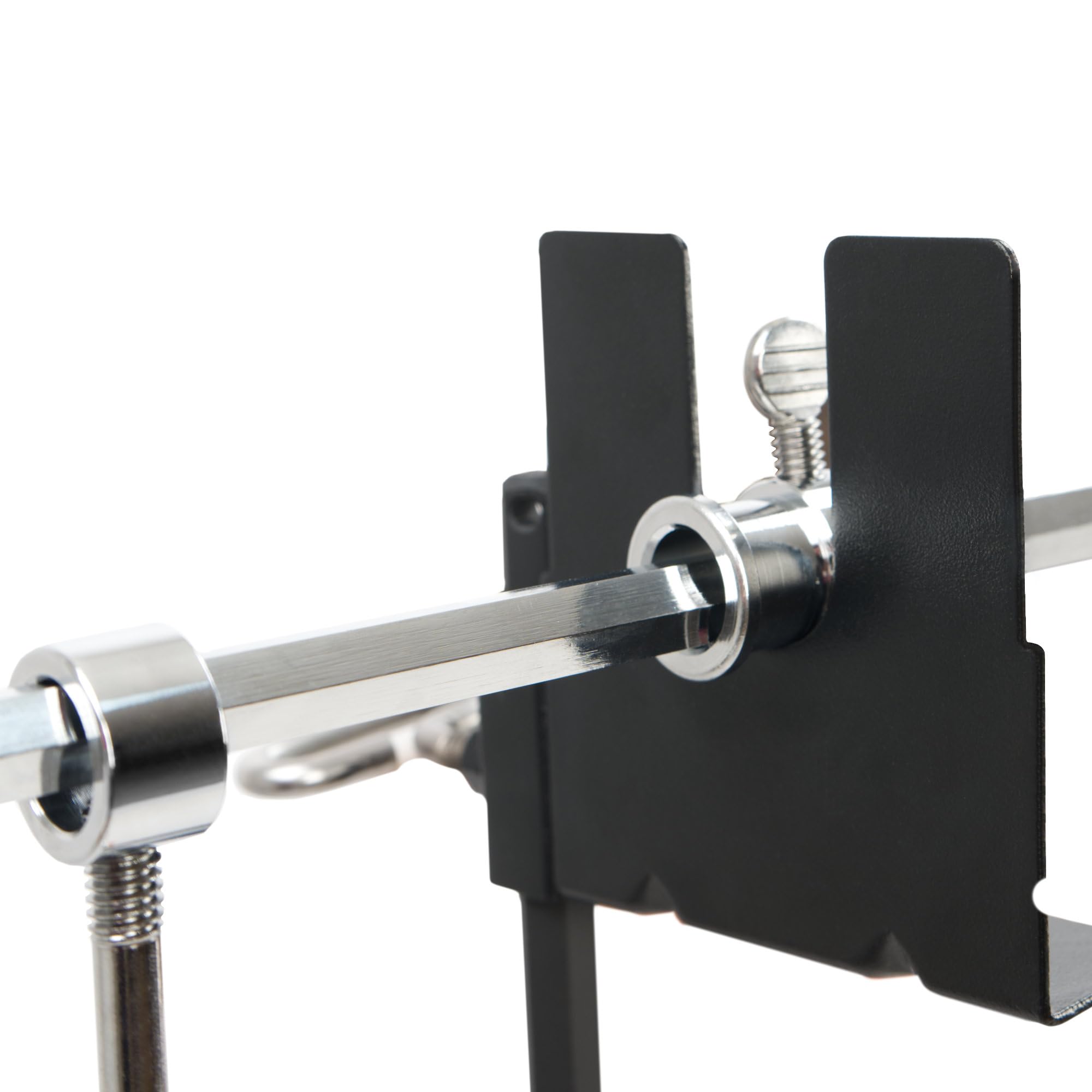 BBQ-TORO Set spiedini per Escursioni, Campeggio, falò e Altro, 90 cm, 2 Aghi per Carne, Motore (con Batteria)