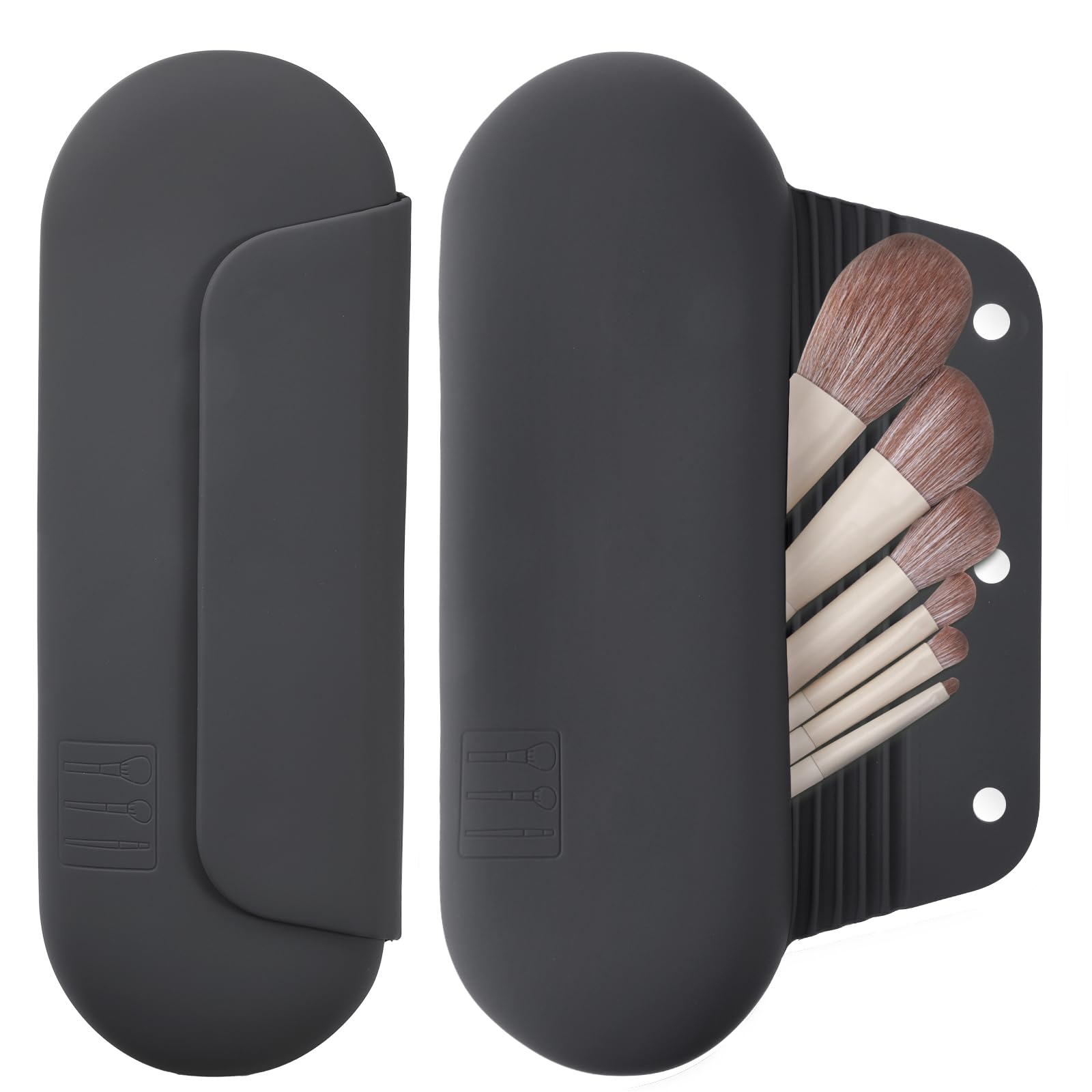 AGIKET Silicone Makeup Brush Holder - Travel Bag -23