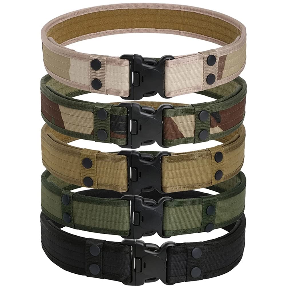 Gexgune Airsoft Tactical Adjustable Waist Belt 2 Inch Outdoor Hiking Climbing Hunting Load Bearing Utility Waistband Waist Support Belt?Khaki?