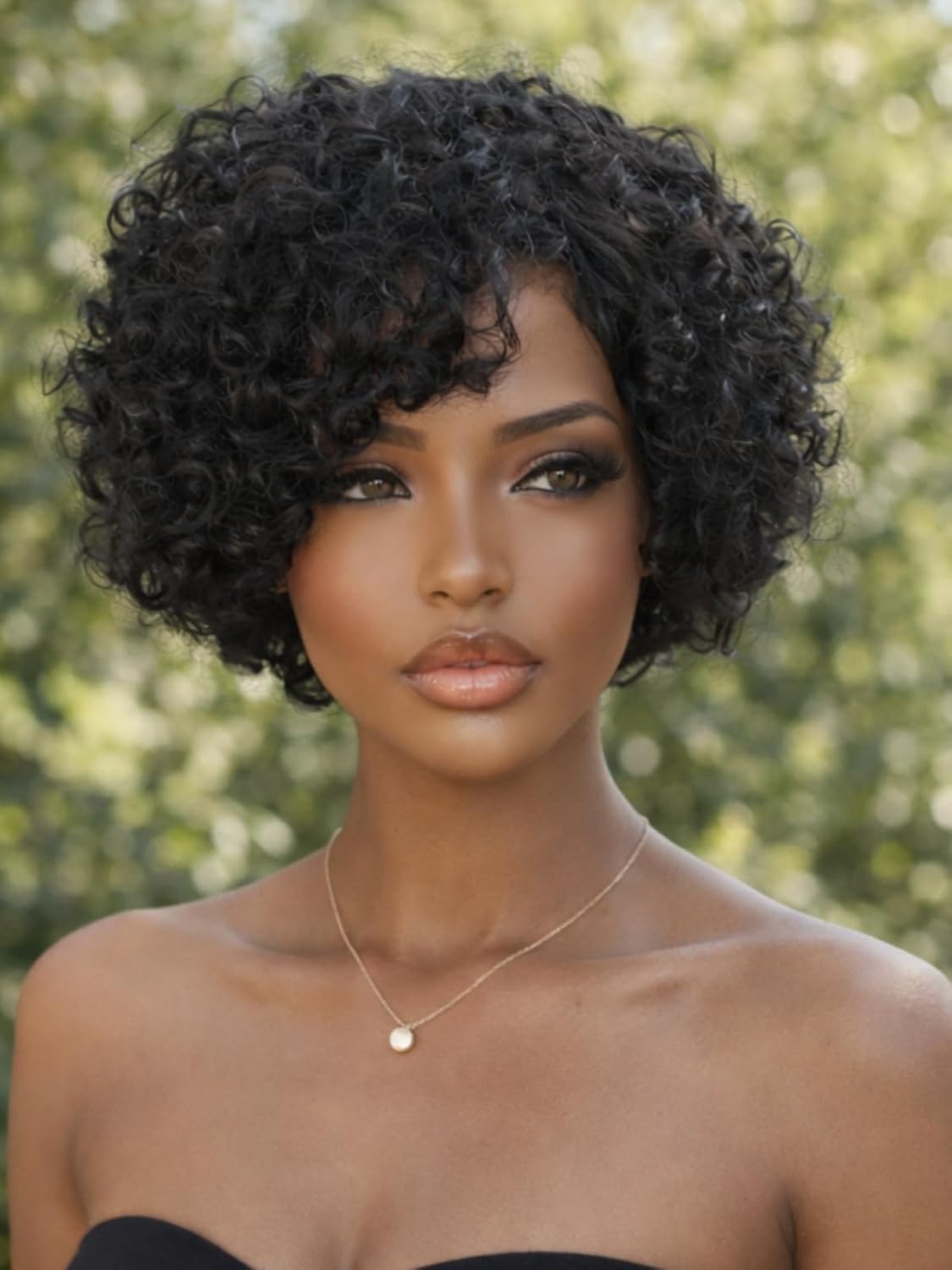 Yolissa Short Pixie Cut Wig Human Hair For Black Women 6 Inch Glueless Wear And Go Curly Pixie Bob Wigs Human Hair Comfortable Natural Black Side Part Deep Wave Short Pixie Wig Hair Beginner Friendly