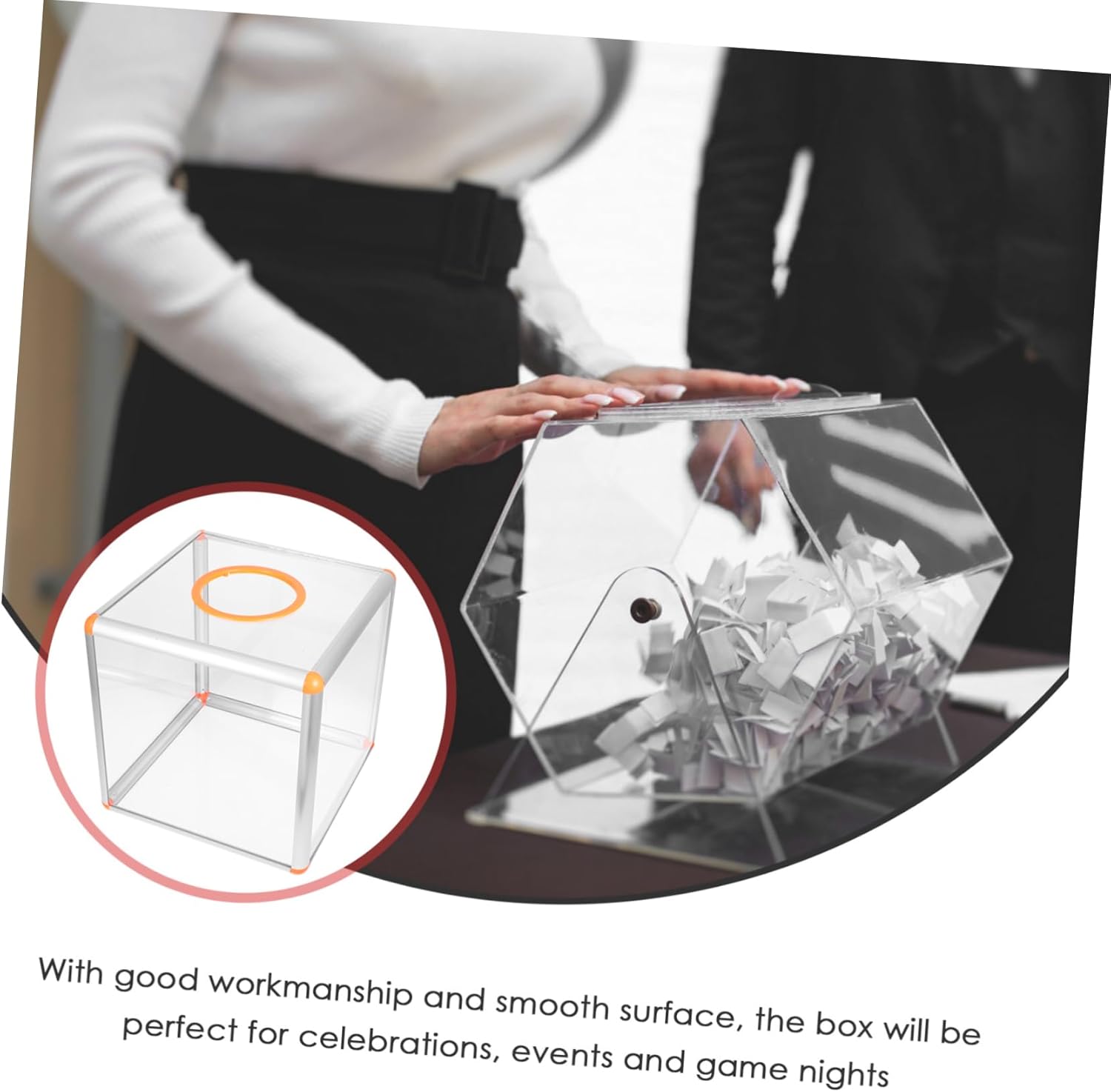 Raffle Box Desk Cube Storage Box Lottery Case for Annual Meeting Office Activities Party Gathering