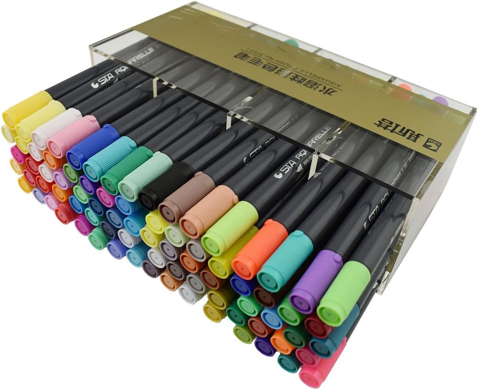 Lanxivi STA Twin Brush Markers with Fineliner Tip 80 watercolor based marker,Perfect for Artists, Watercolor, Sketching, Coloring