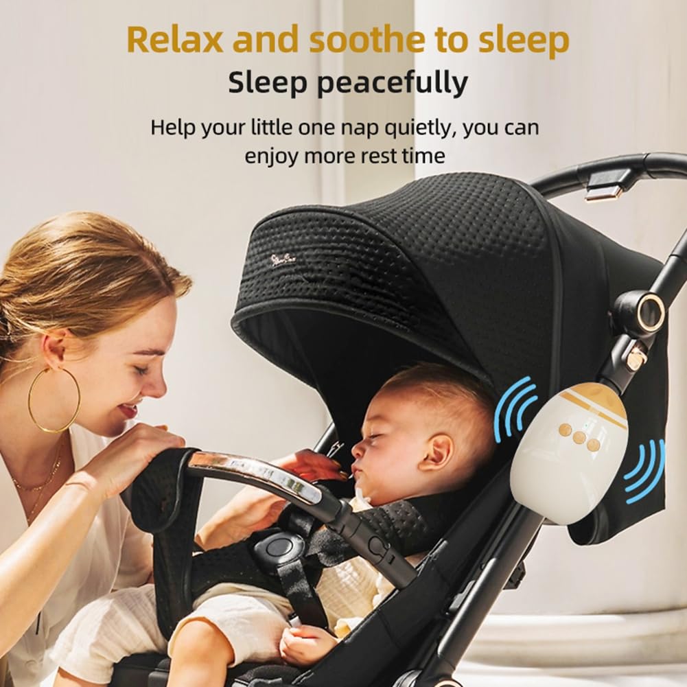 Dondolo Portatile per Passeggino, Dondolo Automatico per Neonati, Dispositivo per Indurre il Sonno con Rumore Bianco, Dispositivo per Indurre il Sonno Dei Neonati