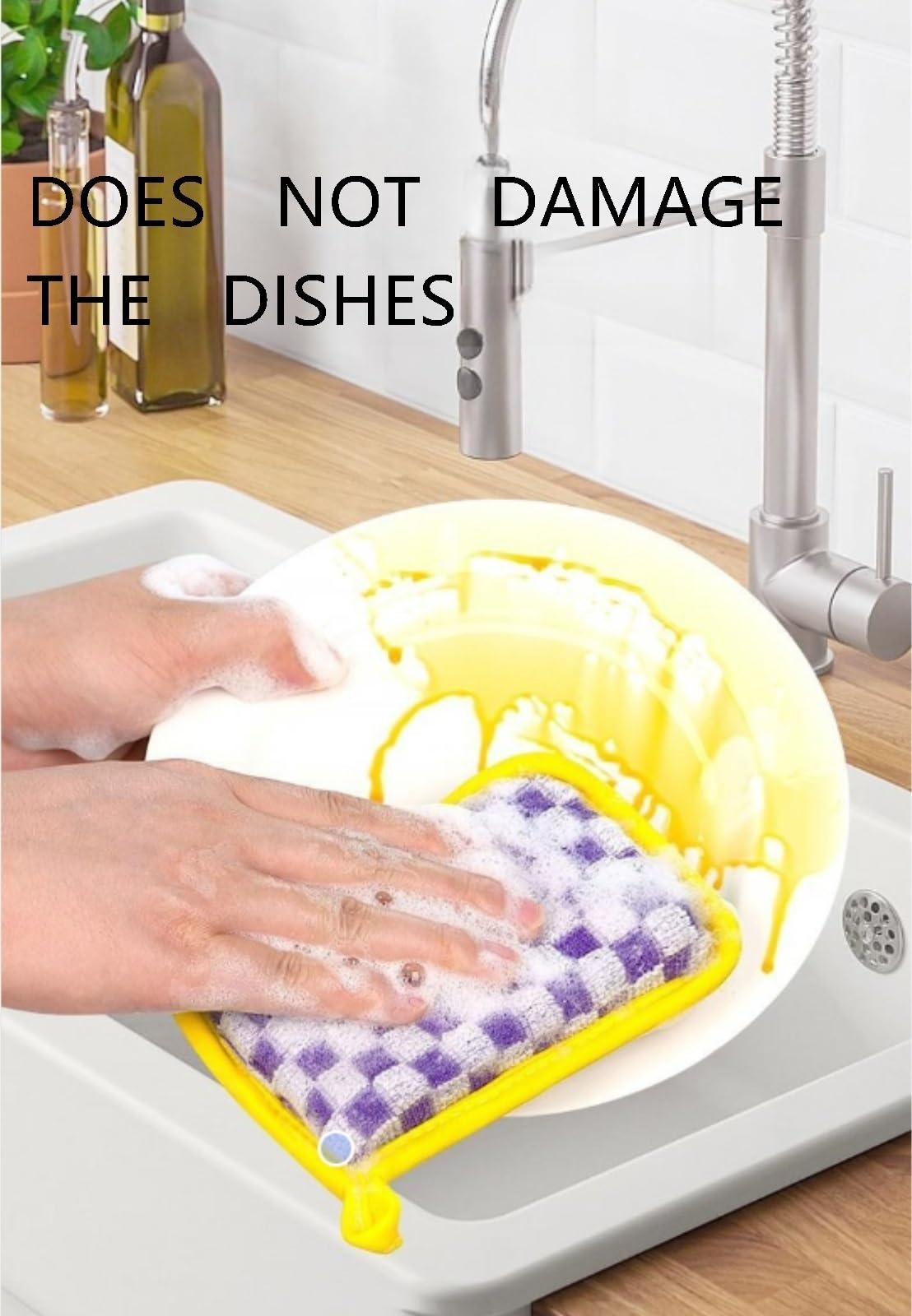 Set di spugne riutilizzabili per la pulizia, spugne abrasive antigraffio su entrambi i lati, per cucina e bagno, confezione da 5 salviette multiuso in cellulosa per una facile pulizia