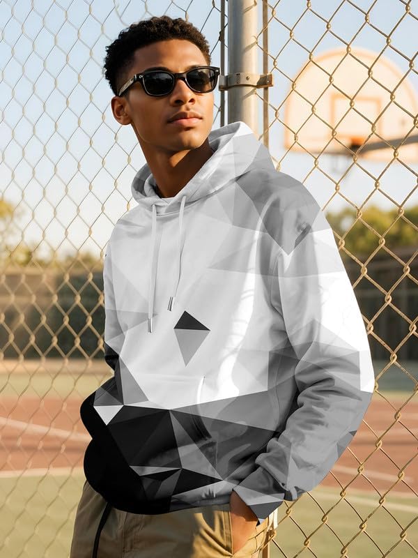 Mens Graphic Hoodies Pullover 3D Print with Pockets, Unisex Anime Black Red Hoodie Sweatshirt for Mens image 3