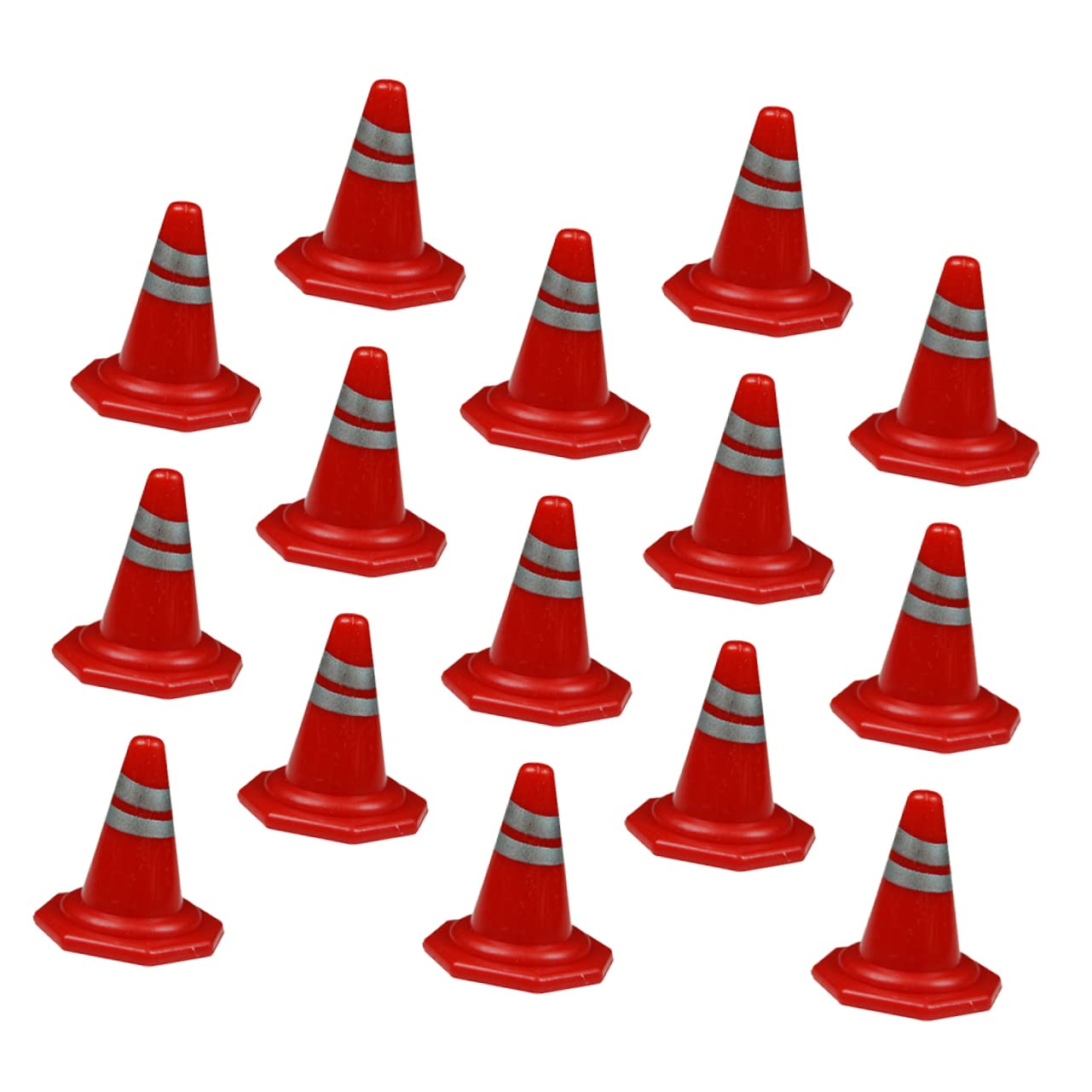 Kisangel DIY Roadblock Traffic Cones Sign Kit 15pcs Plastic Mini Traffic Cones for Boys and Girls Educational and Developmental Toys