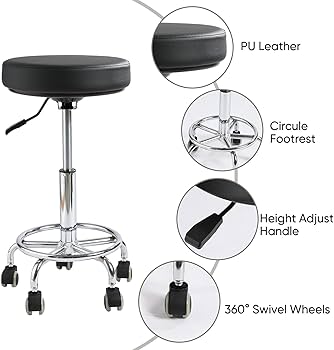 Amazon.com: Viviange Rolling Stool with Wheels,360° Swivel Tattoo