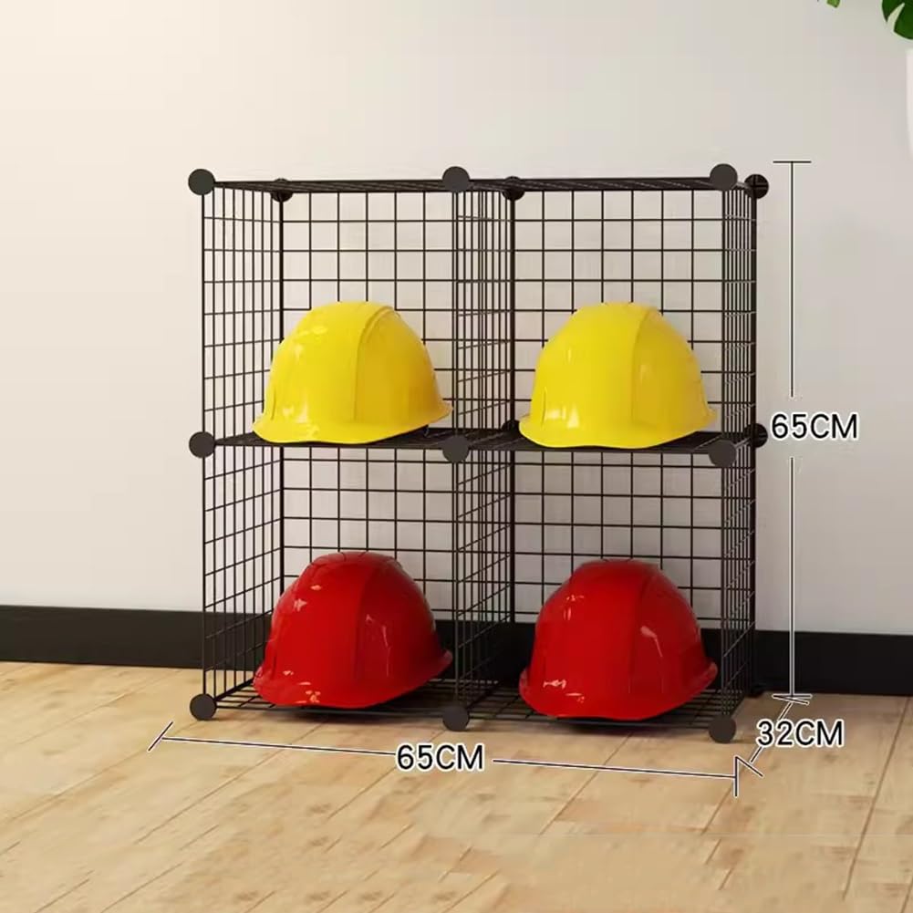 Soporte para Sombreros, Organizador de Cascos, estantes para Colgar Sombreros, Soporte de Metal de pie para Cascos de Bicicleta, estantes modulares apilables, r,Black-65x32x65cm