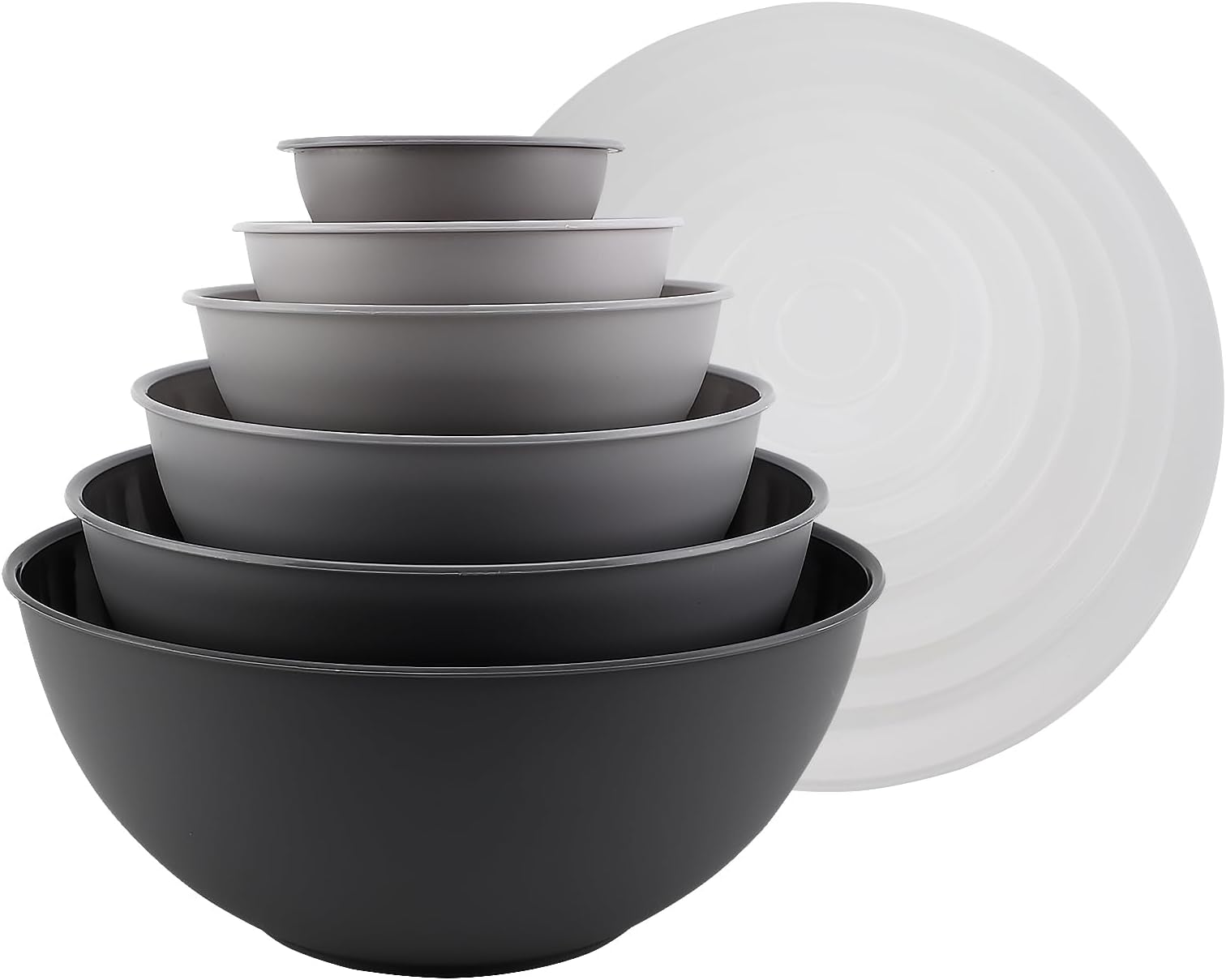 Zulay 12 Piece Set Plastic Nesting Mixing Bowls With