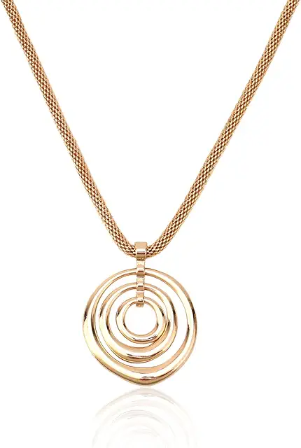 Gold Chunky Necklace with Sun Heart Flower Pendant - Summer Beach Jewelry