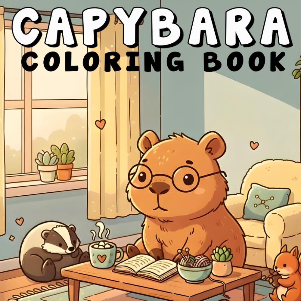 Capybara Bold and Easy Coloring Book: 50+ Cute Capybara Coloring Pages for Relaxation – Simple, Fun Designs for Adults and Teens