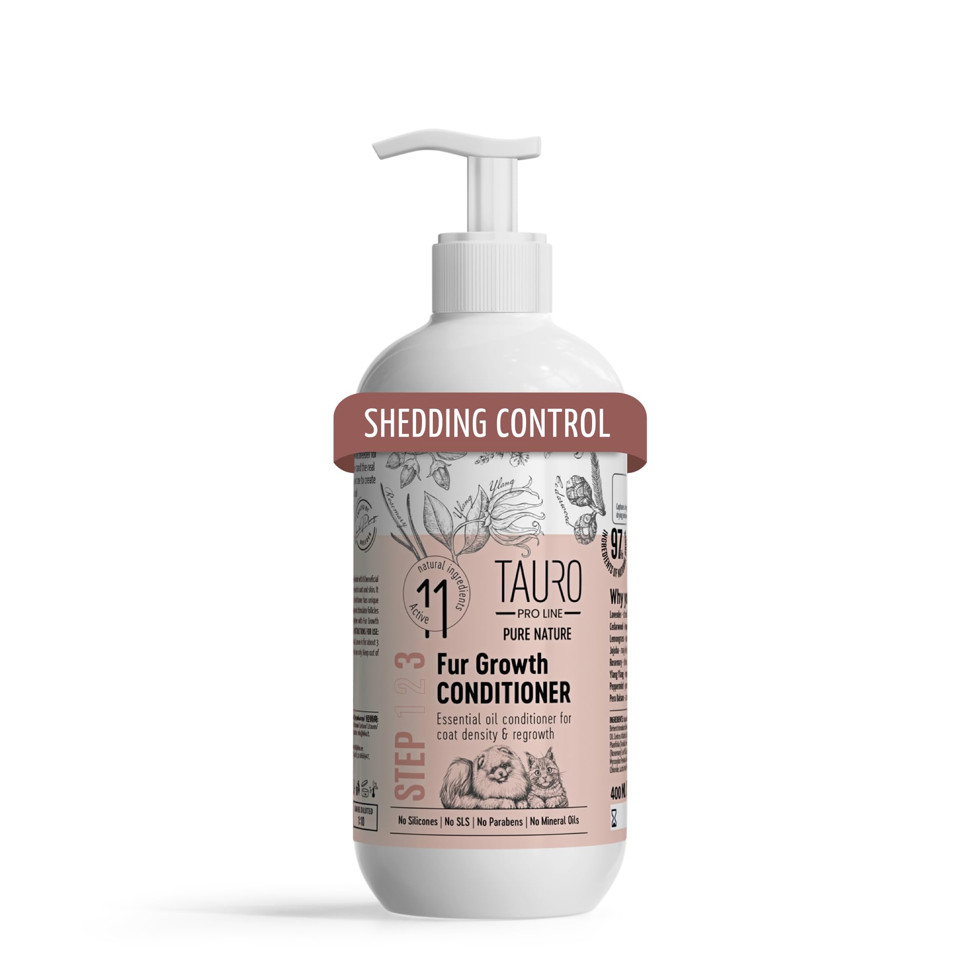 Tauro Pro Line Deshedding Dog Conditioner Detangler, Natural Pet Conditioner for Dogs & Cat Coat Regrowth, Perfect for Poodles & Other Breeds (Fur Growth - 13.5 Fl Oz)