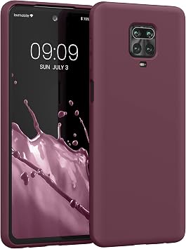 kwmobile TPU Silicone Case for Xiaomi Redmi Note 9S / 9 Pro / 9 Pro Max - TPU Silicone Phone Cover with Microfibre Lining, Raised Edges and Smooth Anti-Fingerprint Finish, Bordeaux Violet