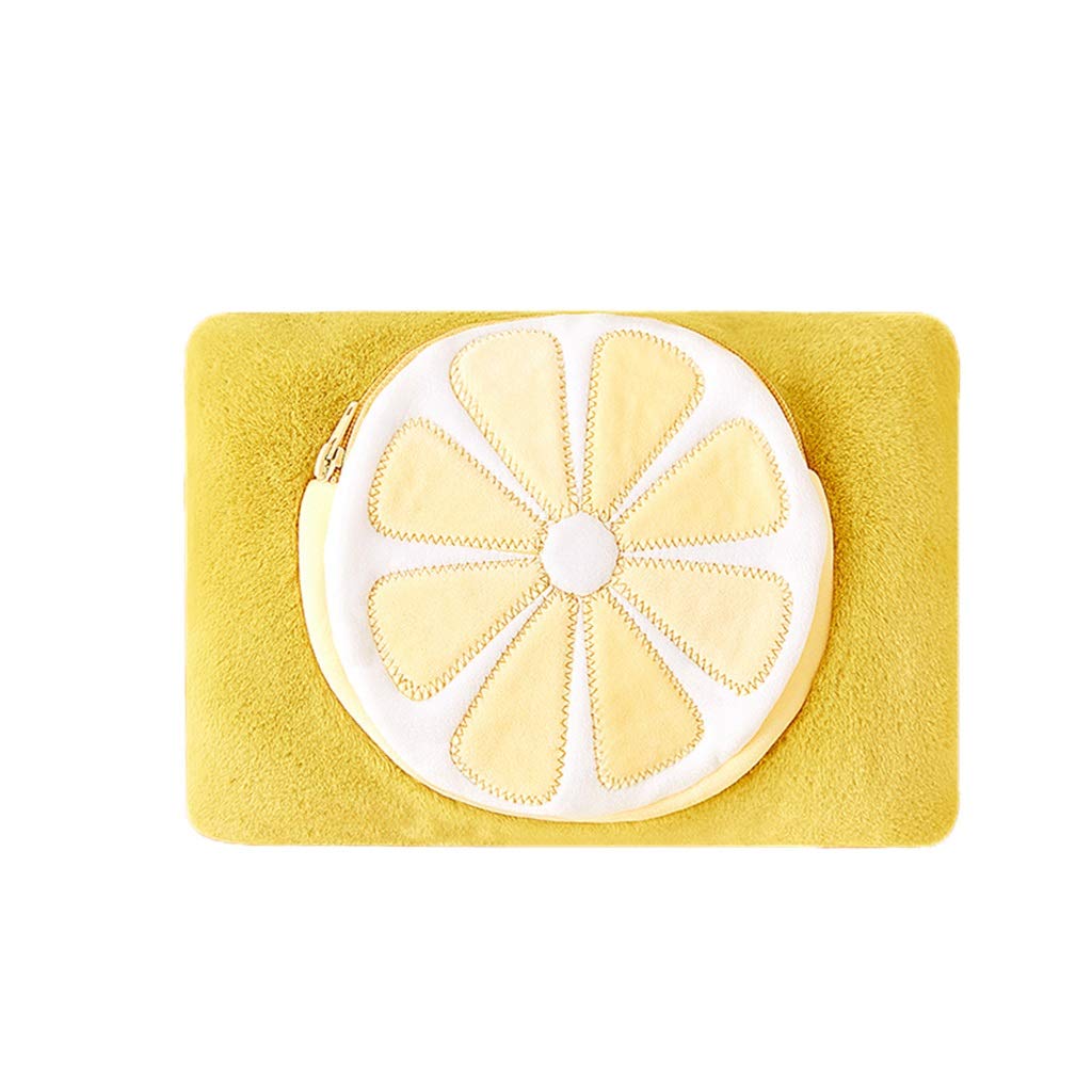 Termofor, akumulatorowy termofor z grubym pluszowym pokrowcem i kieszonkowym termoforem Elektryczny podgrzewacz do rąk (kolor: żółty) (Color : Yellow)